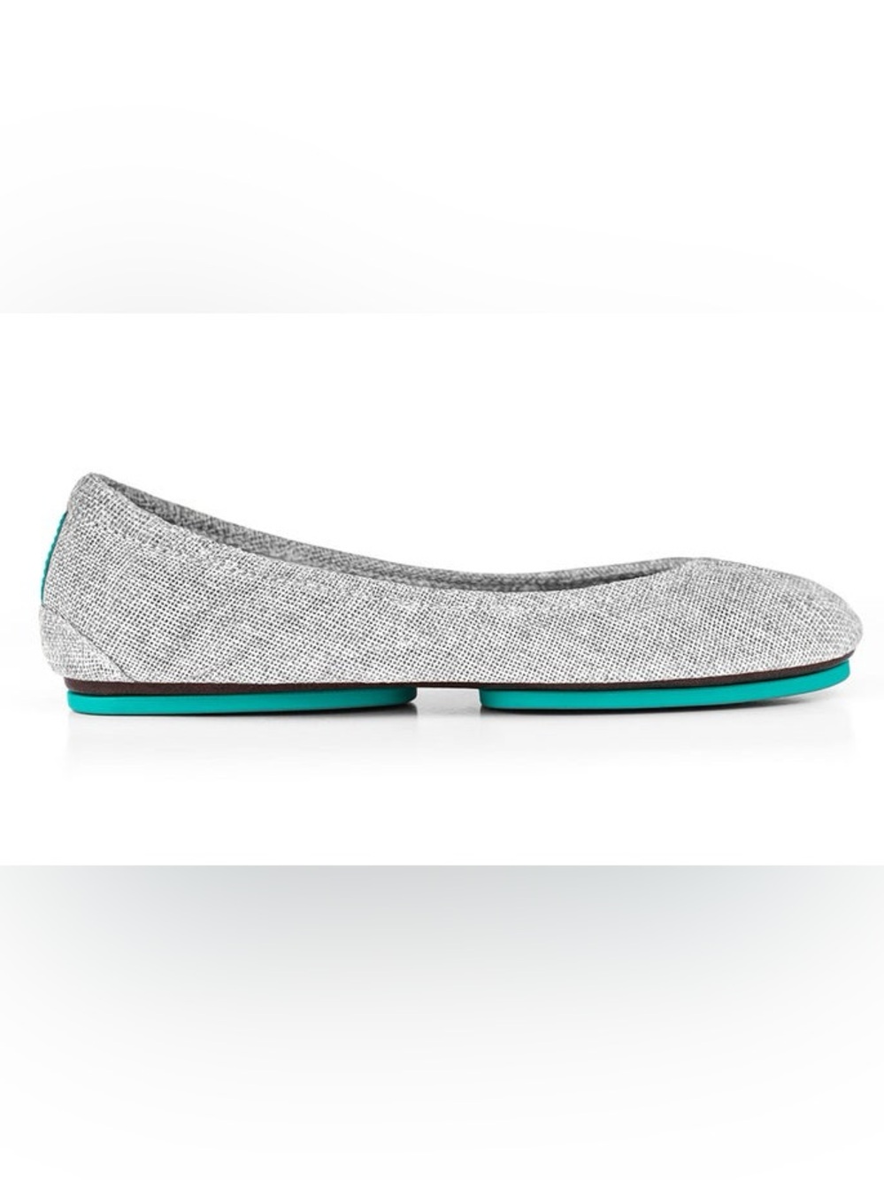 NEW Tieks Silver Lake Fabric Flats Folding Leather Gray Size 10 NWOB